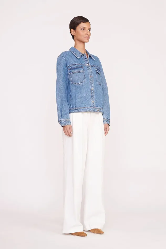 Women Outerwear and Jackets STAUD STAUD CUSTOM CLASSIC OVERSIZED RYAN JACKET MEDIUM WASH Women Outerwear and Jackets STAUD STAUD CUSTOM CLASSIC OVERSIZED RYAN JACKET MEDIUM WASH