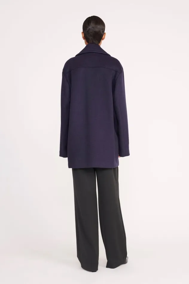 Women Outerwear and Jackets STAUD STAUD ELORA PEACOAT NAVY Women Outerwear and Jackets STAUD STAUD ELORA PEACOAT NAVY