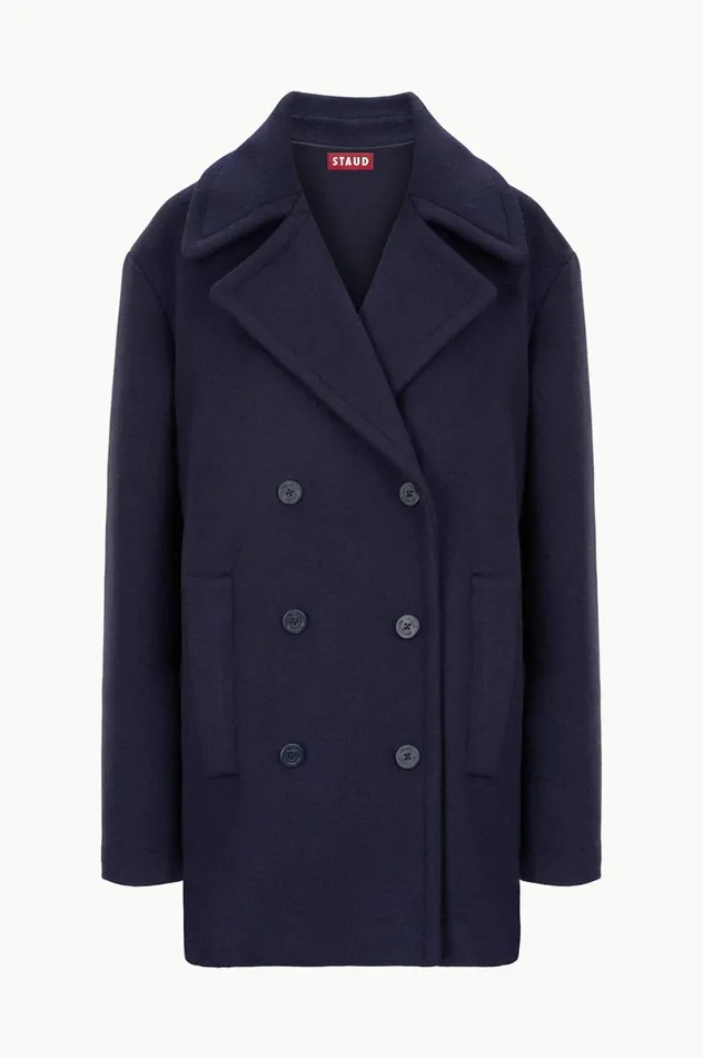 Women Outerwear and Jackets STAUD STAUD ELORA PEACOAT NAVY Women Outerwear and Jackets STAUD STAUD ELORA PEACOAT NAVY