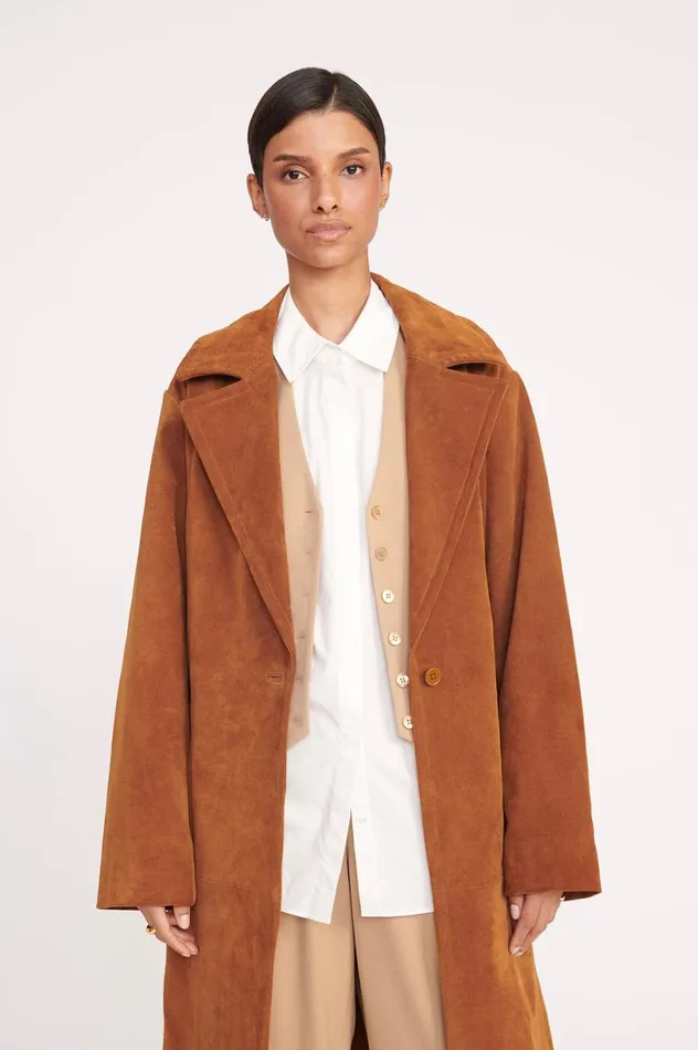 Women Outerwear and Jackets STAUD STAUD HOLDEN COAT TAN