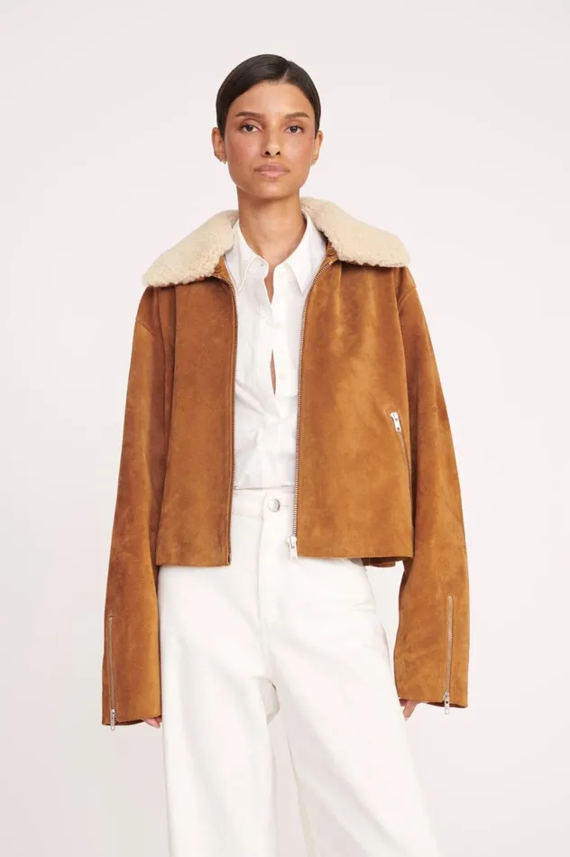Women Outerwear and Jackets STAUD STAUD LENORA JACKET TAN