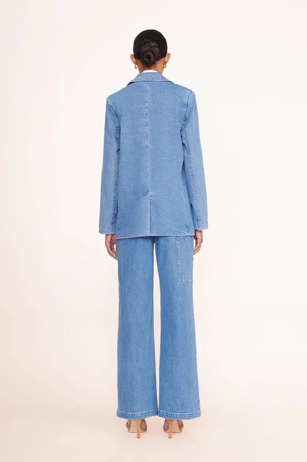 Women Outerwear and Jackets STAUD STAUD MAXWELL BLAZER MEDIUM WASH Women Outerwear and Jackets STAUD STAUD MAXWELL BLAZER MEDIUM WASH