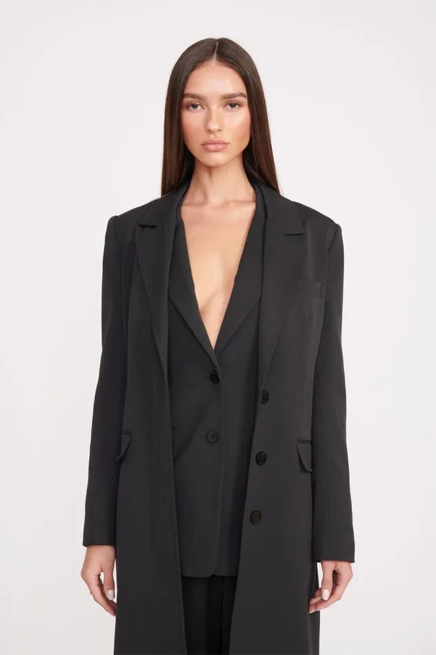 Women Outerwear and Jackets STAUD STAUD RALPH COAT BLACK Women Outerwear and Jackets STAUD STAUD RALPH COAT BLACK