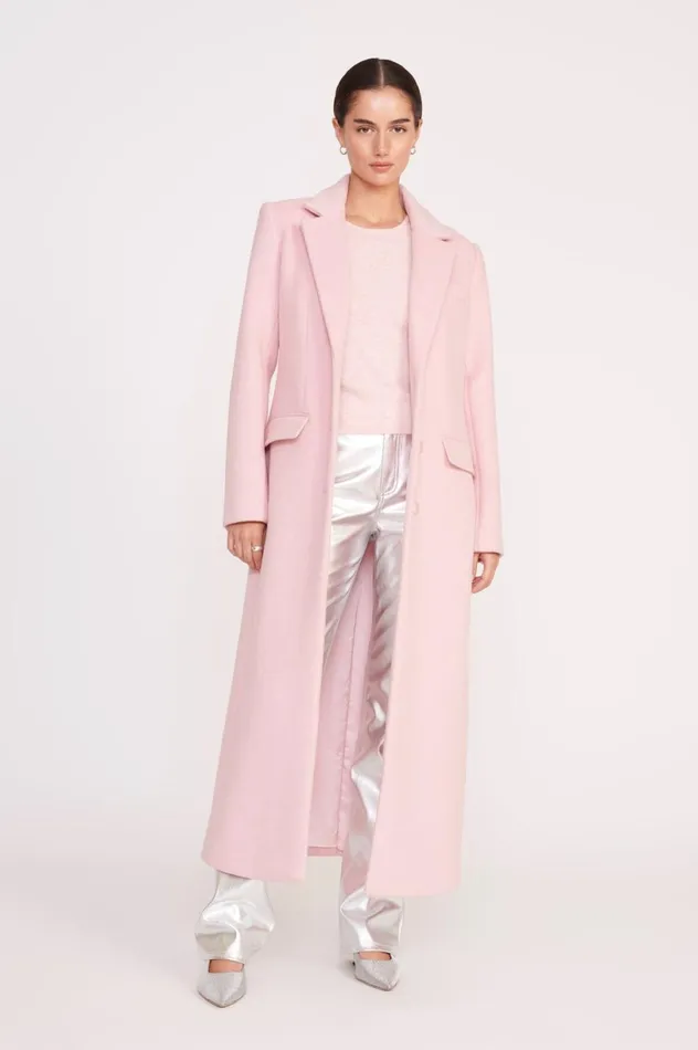 Women Outerwear and Jackets STAUD STAUD SANZA COAT PINK SORBET