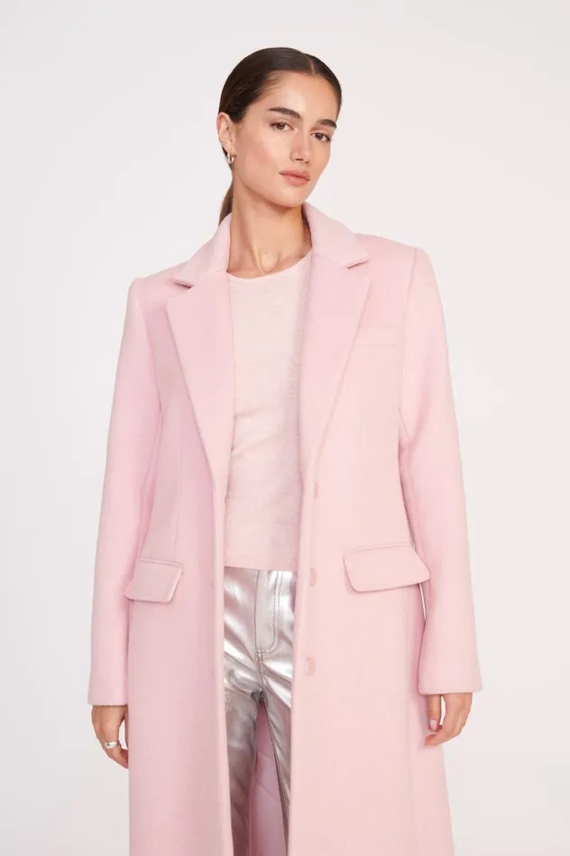 Women Outerwear and Jackets STAUD STAUD SANZA COAT PINK SORBET Women Outerwear and Jackets STAUD STAUD SANZA COAT PINK SORBET