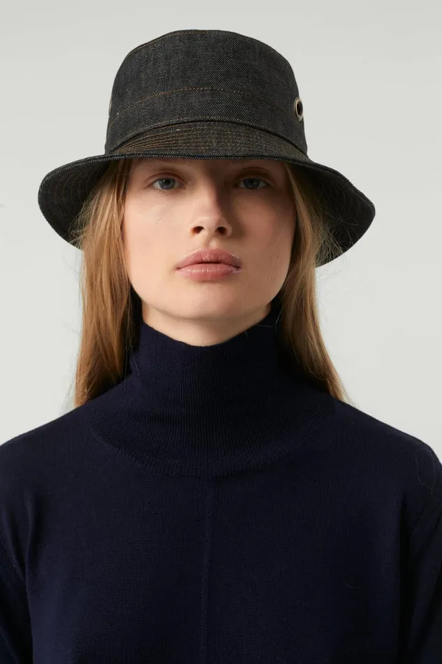 Women PABLITO HAT Black Raw Denim Soeur Hats