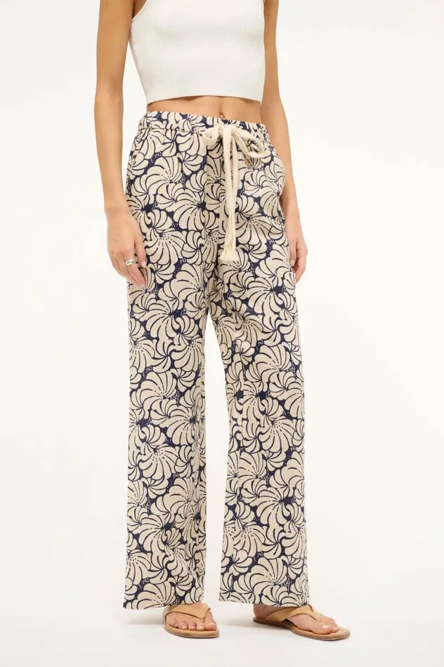 Women Pants and Shorts STAUD STAUD ALIZE PANT NAVY SCALLOP BLOCK PRINT Women Pants and Shorts STAUD STAUD ALIZE PANT NAVY SCALLOP BLOCK PRINT