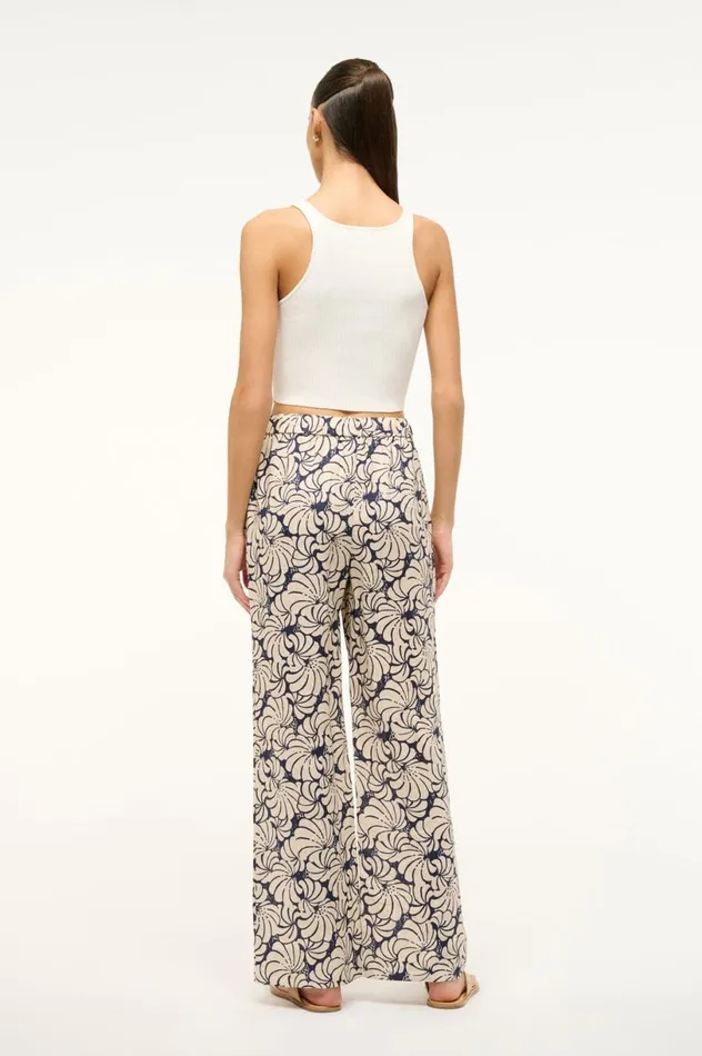 Women Pants and Shorts STAUD STAUD ALIZE PANT NAVY SCALLOP BLOCK PRINT Women Pants and Shorts STAUD STAUD ALIZE PANT NAVY SCALLOP BLOCK PRINT
