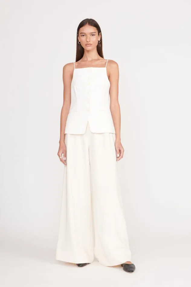Women Pants and Shorts STAUD STAUD CALEB PANT ECRU