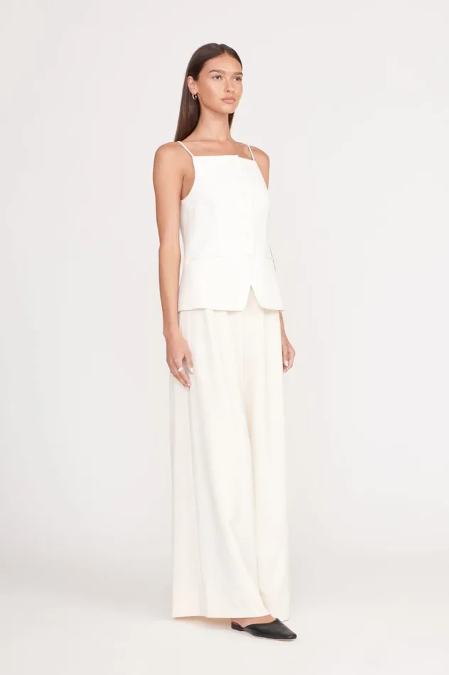 Women Pants and Shorts STAUD STAUD CALEB PANT ECRU Women Pants and Shorts STAUD STAUD CALEB PANT ECRU