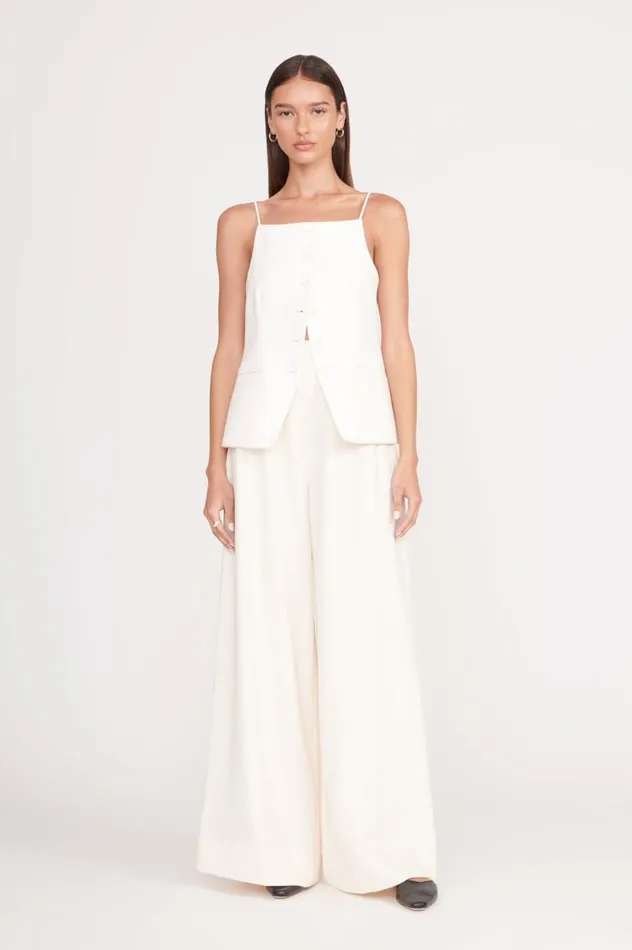Women Pants and Shorts STAUD STAUD CALEB PANT ECRU Women Pants and Shorts STAUD STAUD CALEB PANT ECRU