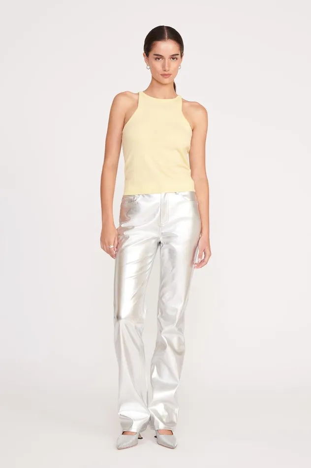 Women Pants and Shorts STAUD STAUD CHISEL PANT SILVER