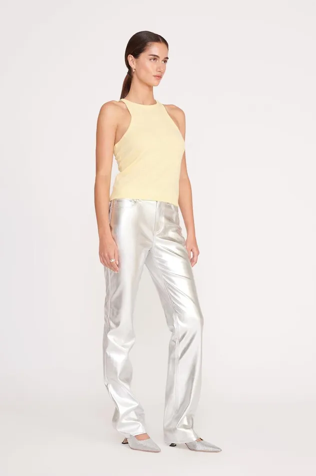 Women Pants and Shorts STAUD STAUD CHISEL PANT SILVER Women Pants and Shorts STAUD STAUD CHISEL PANT SILVER