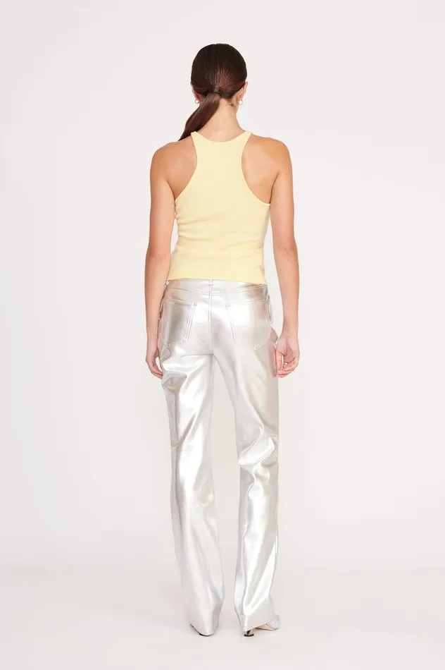 Women Pants and Shorts STAUD STAUD CHISEL PANT SILVER Women Pants and Shorts STAUD STAUD CHISEL PANT SILVER