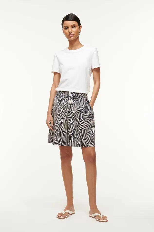 Women Pants and Shorts STAUD STAUD GENNY SHORT NAVY MOSAIC