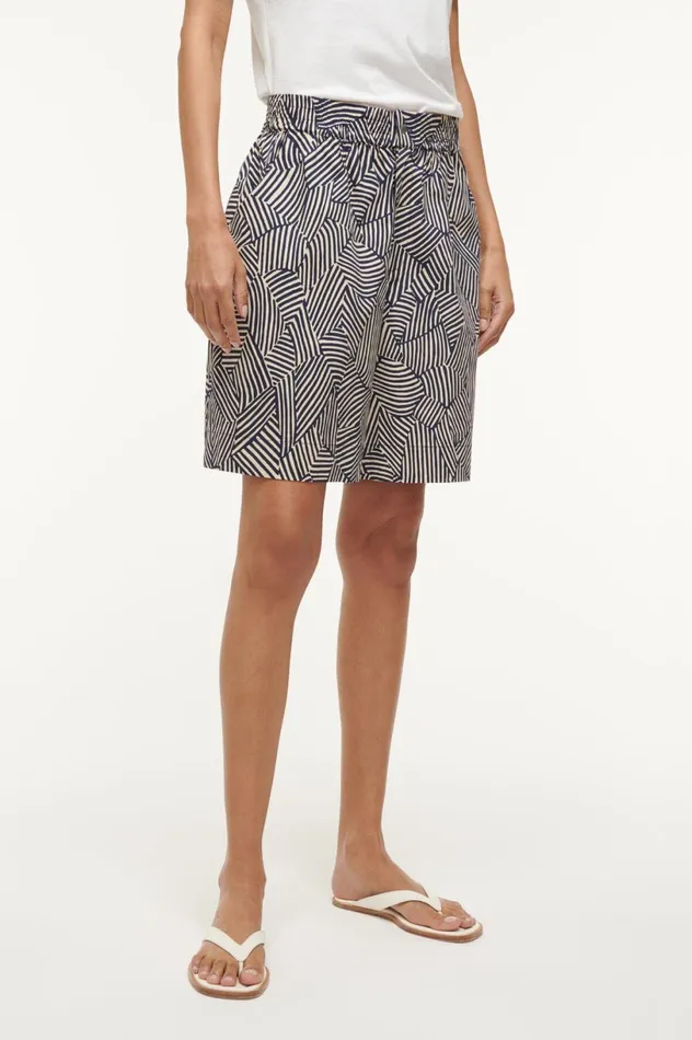 Women Pants and Shorts STAUD STAUD GENNY SHORT NAVY MOSAIC Women Pants and Shorts STAUD STAUD GENNY SHORT NAVY MOSAIC