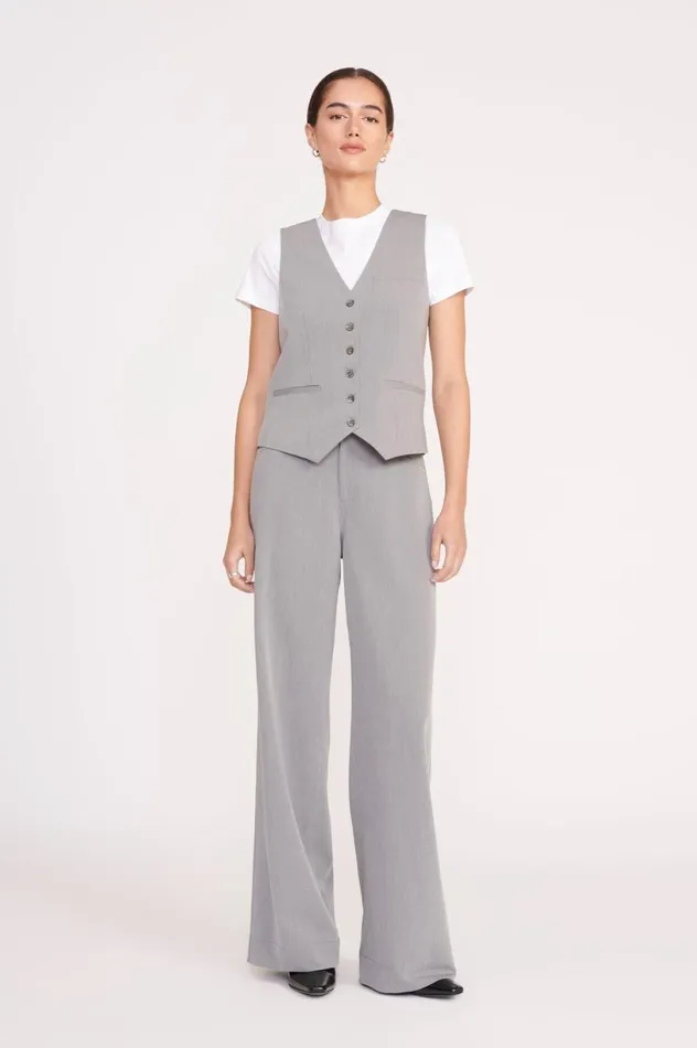 Women Pants and Shorts STAUD STAUD GRAYSON PANT HEATHER GREY SUITING
