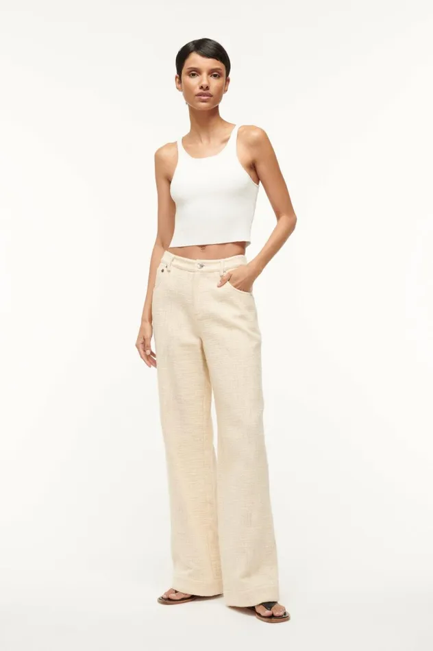 Women Pants and Shorts STAUD STAUD GRAYSON PANT IVORY Women Pants and Shorts STAUD STAUD GRAYSON PANT IVORY