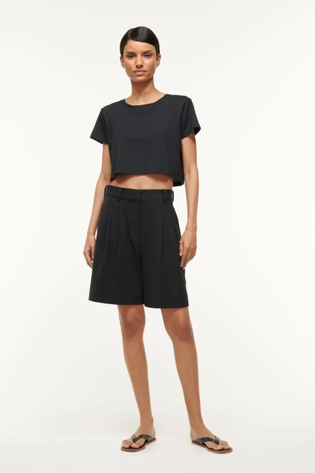 Women Pants and Shorts STAUD STAUD LONG LUISA SHORT BLACK