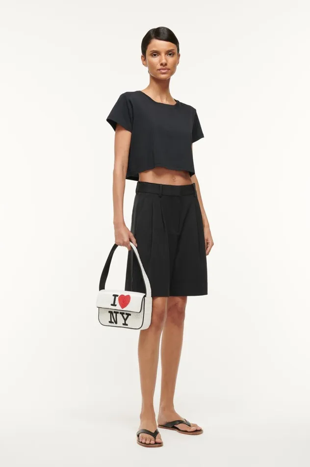 Women Pants and Shorts STAUD STAUD LONG LUISA SHORT BLACK Women Pants and Shorts STAUD STAUD LONG LUISA SHORT BLACK