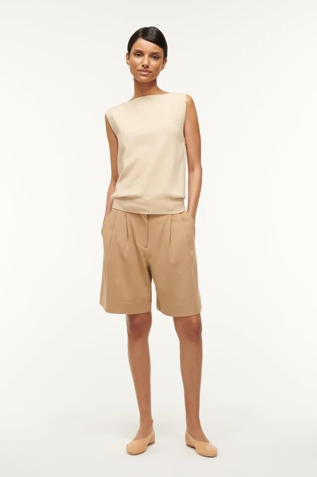 Women Pants and Shorts STAUD STAUD LONG LUISA SHORT CAMEL