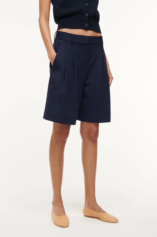 Women Pants and Shorts STAUD STAUD LONG LUISA SHORT NAVY Women Pants and Shorts STAUD STAUD LONG LUISA SHORT NAVY