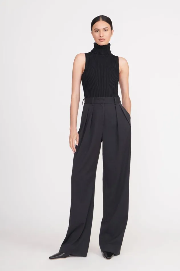 Women Pants and Shorts STAUD STAUD LUISA PANT BLACK SUITING Women Pants and Shorts STAUD STAUD LUISA PANT BLACK SUITING