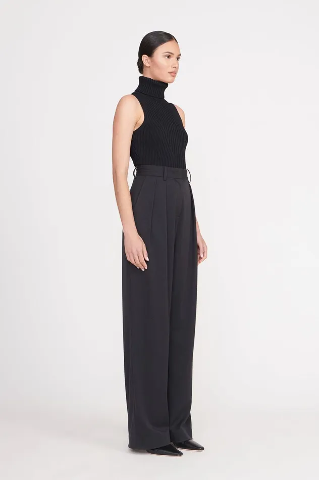 Women Pants and Shorts STAUD STAUD LUISA PANT BLACK SUITING Women Pants and Shorts STAUD STAUD LUISA PANT BLACK SUITING
