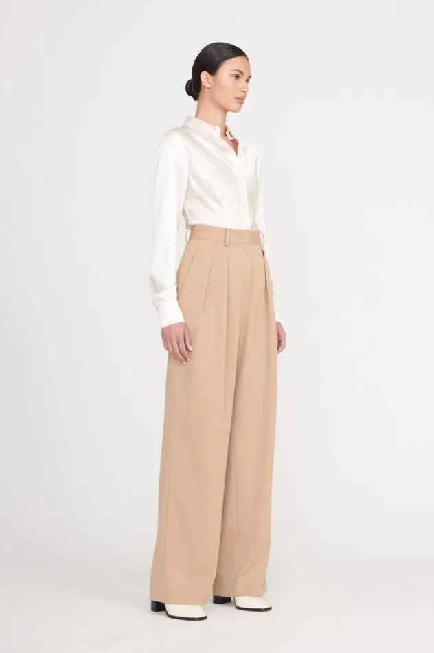 Women Pants and Shorts STAUD STAUD LUISA PANT CAMEL Women Pants and Shorts STAUD STAUD LUISA PANT CAMEL