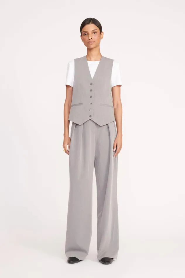 Women Pants and Shorts STAUD STAUD LUISA PANT HEATHER GREY SUITING