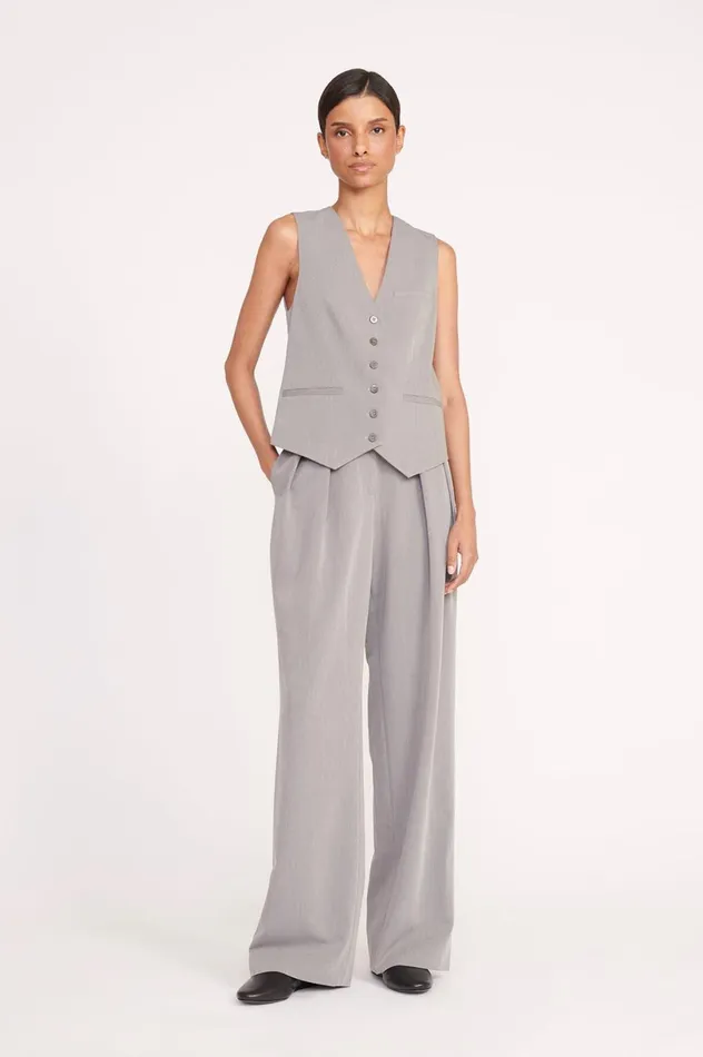 Women Pants and Shorts STAUD STAUD LUISA PANT HEATHER GREY SUITING Women Pants and Shorts STAUD STAUD LUISA PANT HEATHER GREY SUITING