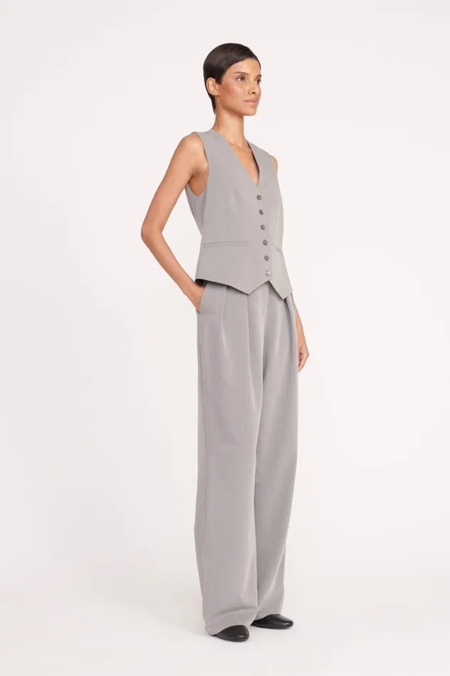 Women Pants and Shorts STAUD STAUD LUISA PANT HEATHER GREY SUITING Women Pants and Shorts STAUD STAUD LUISA PANT HEATHER GREY SUITING