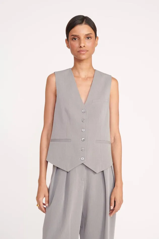 Women Pants and Shorts STAUD STAUD LUISA PANT HEATHER GREY SUITING Women Pants and Shorts STAUD STAUD LUISA PANT HEATHER GREY SUITING