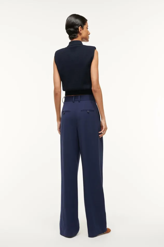 Women Pants and Shorts STAUD STAUD LUISA PANT NAVY Women Pants and Shorts STAUD STAUD LUISA PANT NAVY