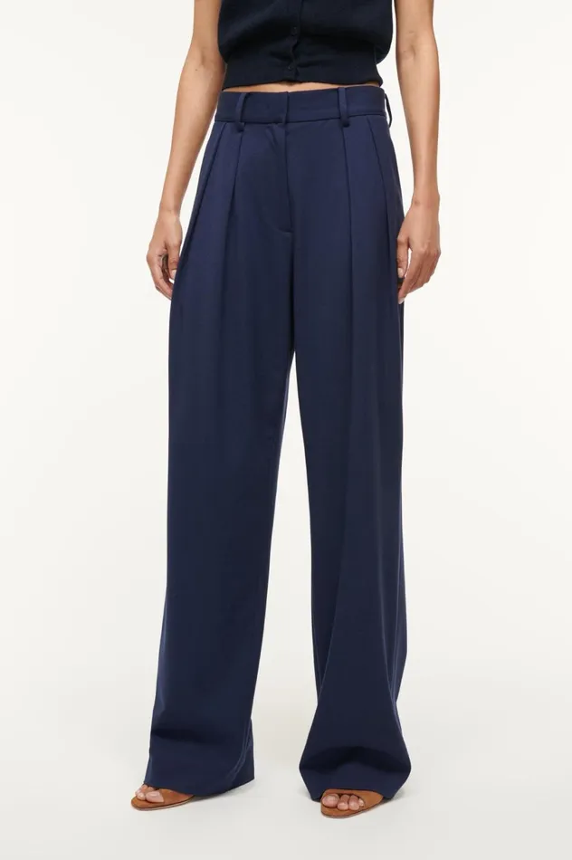 Women Pants and Shorts STAUD STAUD LUISA PANT NAVY Women Pants and Shorts STAUD STAUD LUISA PANT NAVY