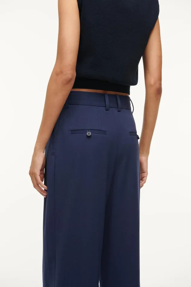 Women Pants and Shorts STAUD STAUD LUISA PANT NAVY Women Pants and Shorts STAUD STAUD LUISA PANT NAVY
