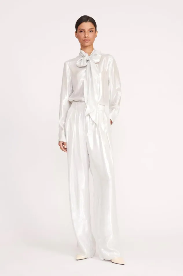Women Pants and Shorts STAUD STAUD LUISA PANT SILVER