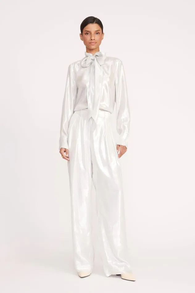 Women Pants and Shorts STAUD STAUD LUISA PANT SILVER