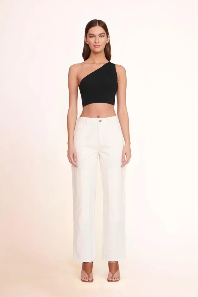 Women Pants and Shorts STAUD STAUD PAINTER PANT WHITE