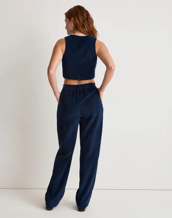 Women Pants Madewell Donni Corduroy Pleated Trousers