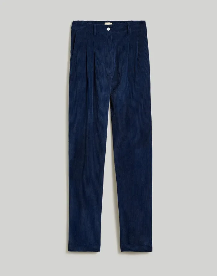 Women Pants Madewell Donni Corduroy Pleated Trousers