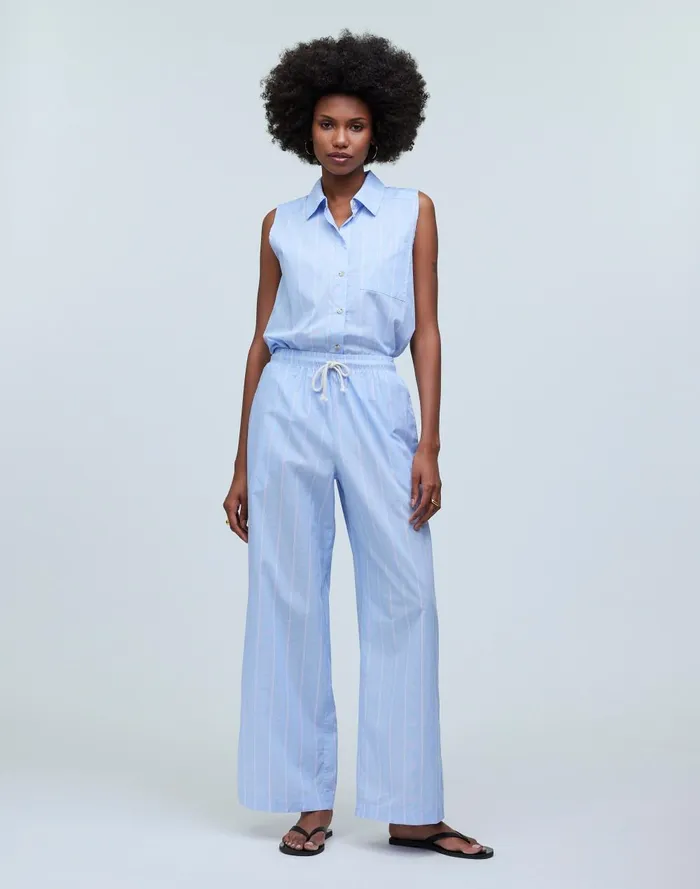 Women Pants Madewell Donni Stripe Pop Pants