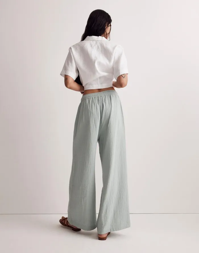 Women Pants Madewell DoubleGauze Drawstring WideLeg Pants