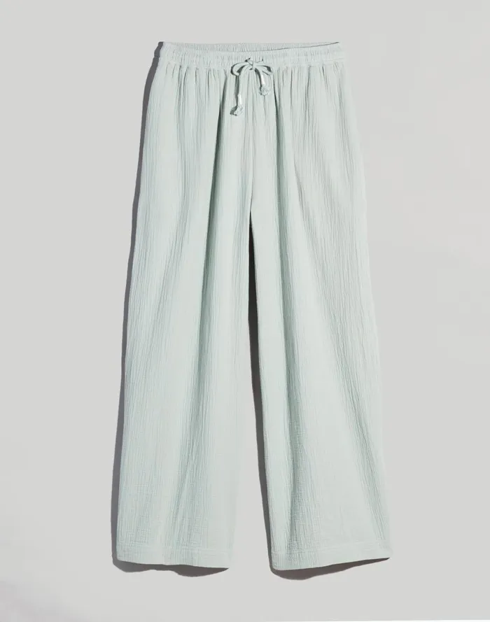 Women Pants Madewell DoubleGauze Drawstring WideLeg Pants
