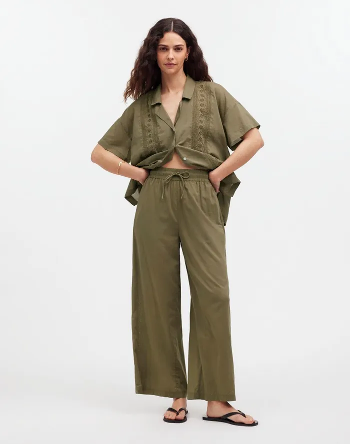 Women Pants Madewell Embroidered WideLeg CoverUp Pants