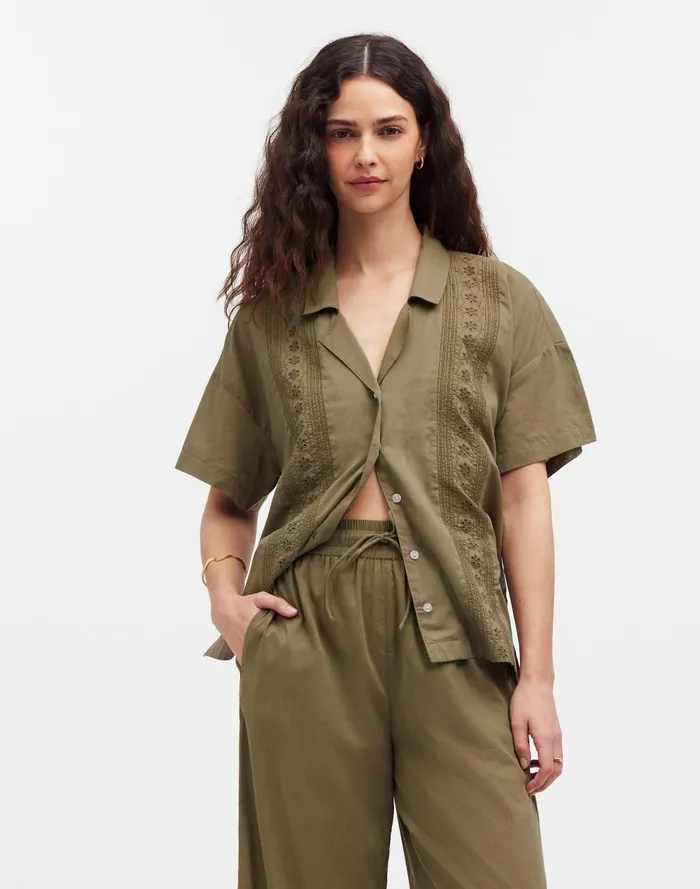 Women Pants Madewell Embroidered WideLeg CoverUp Pants