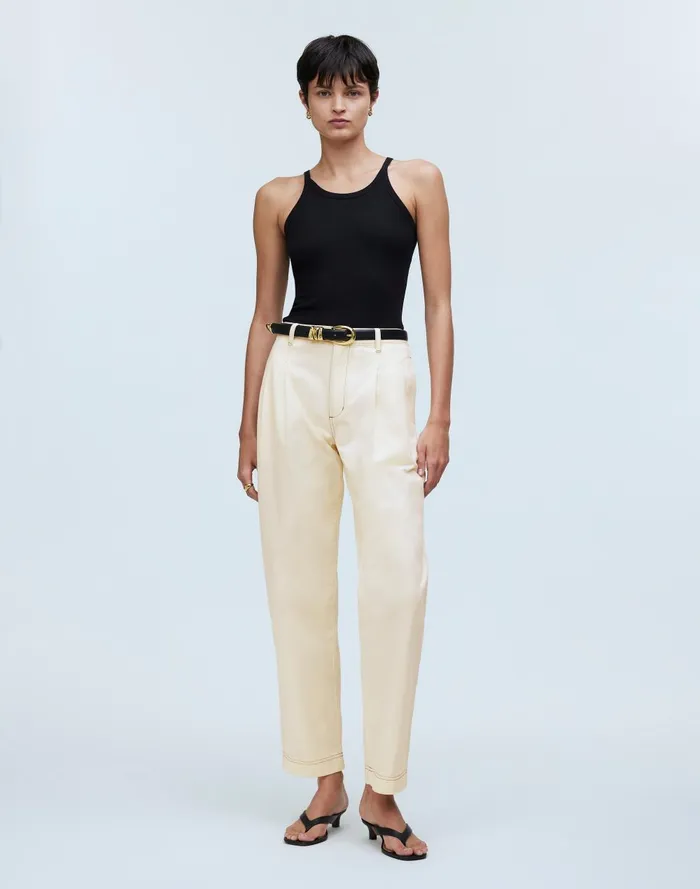 Women Pants Madewell Pleated Straight Pants