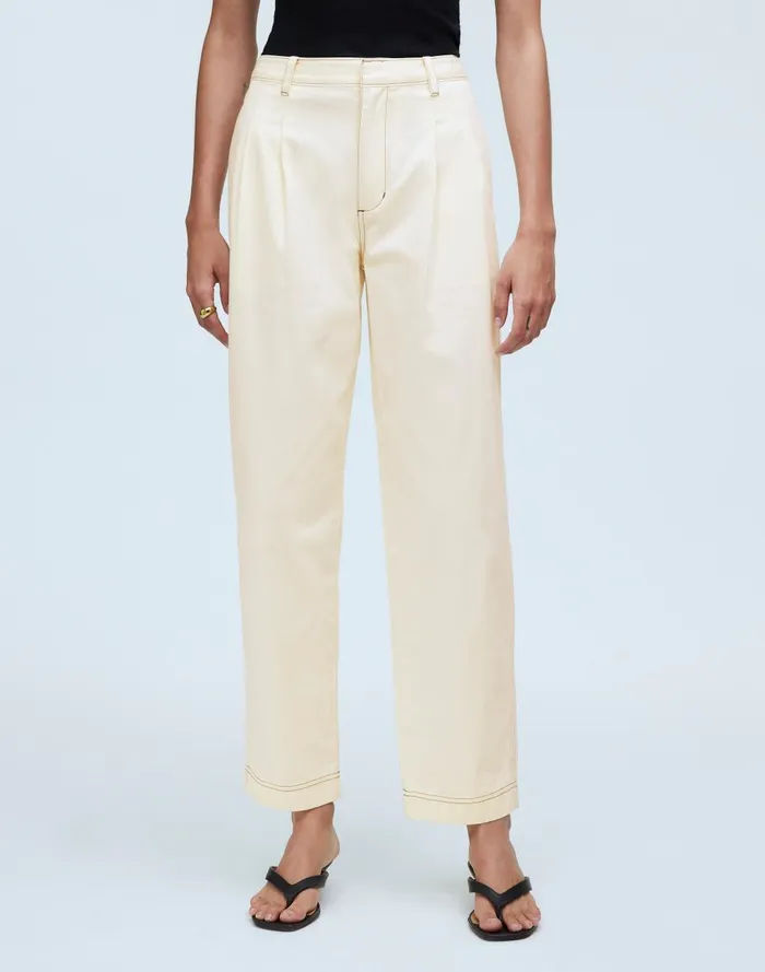 Women Pants Madewell Pleated Straight Pants