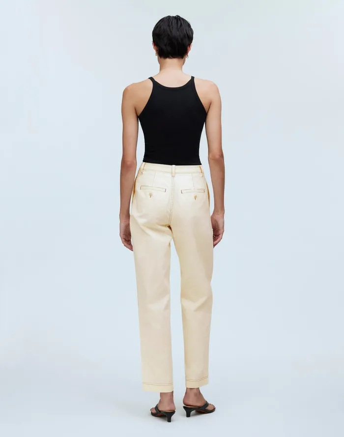 Women Pants Madewell Pleated Straight Pants