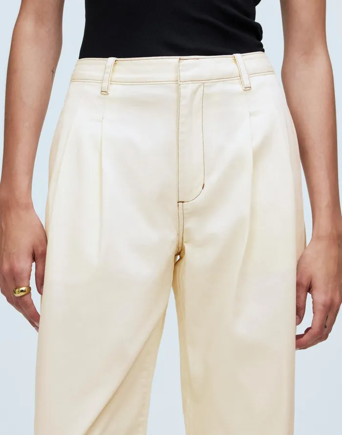 Women Pants Madewell Pleated Straight Pants